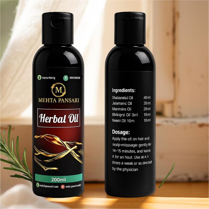 Ayurvedic Hair Oil – Herbal Blend for Hair Fall Control, Dandruff Removal, Faster Hair Growth, and Natural, Non-Sticky Formula for Men & Women