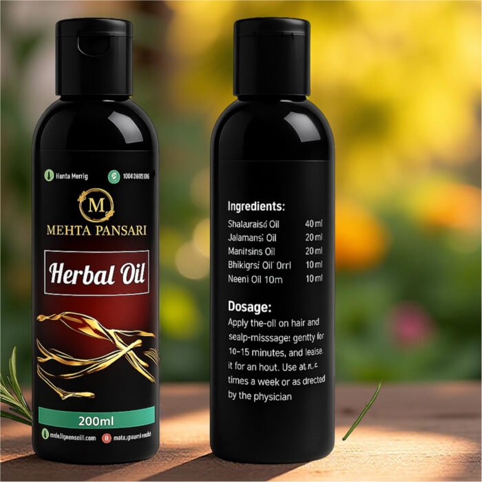 Ayurvedic Hair Oil – Herbal Blend for Hair Fall Control, Dandruff Removal, Faster Hair Growth, and Natural, Non-Sticky Formula for Men & Women