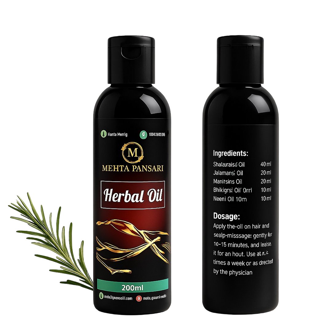 Ayurvedic Hair Oil – Herbal Blend for Hair Fall Control, Dandruff Removal, Faster Hair Growth, and Natural, Non-Sticky Formula for Men & Women