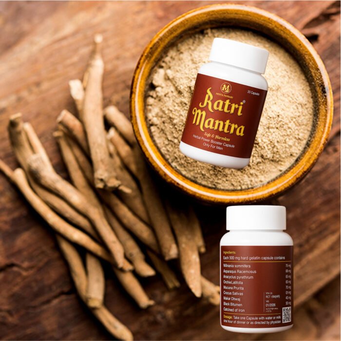 Ratri Mantra Ayurvedic Capsule for Mens Boost Sex Time-Stamina Timing and Energy mehta pansari